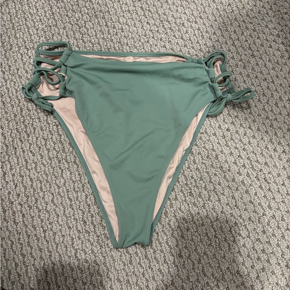 Green Women's Swim Bottom High Waisted
